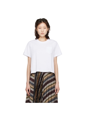 sacai White & Brown Horizontal Stripe T-shirt