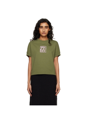 Marni Green Marni Logo Flame Print Jersey T-shirt