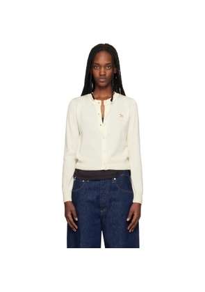 Maison Kitsuné Off-White Baby Fox Merino Regular Cardigan