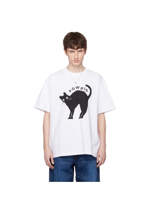 vowels White Kitty T-shirt