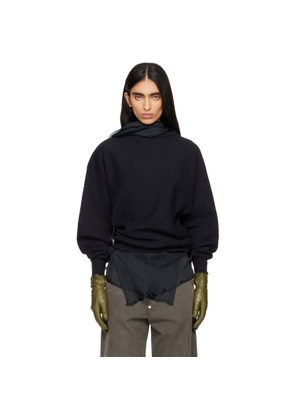 6397 Black Draped Sweatshirt