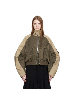 sacai Khaki & Beige Chino Twill Bomber Jacket