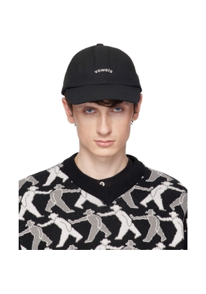 vowels Black Cotton Twill Cap