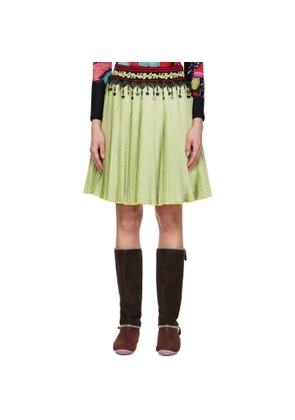 Chopova Lowena Yellow Stacey Knitted Pleated Midi Skirt