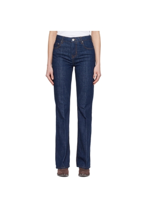 AMI Paris Navy Cotton Bootcut Fit Jeans