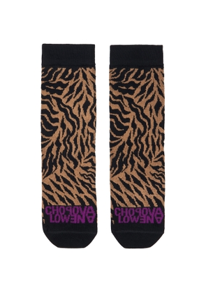 Chopova Lowena Black & Brown Tiger Short Socks