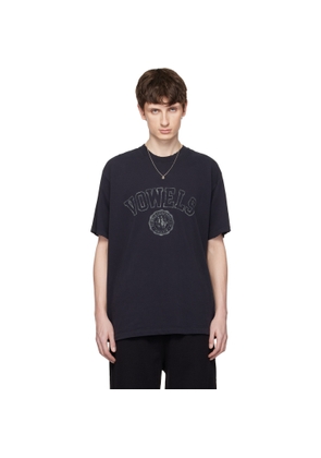 vowels Black Faded Collegiate T-shirt