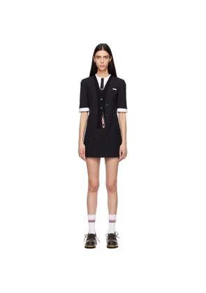 Thom Browne Black Trompe L'Oeil Patch Pocket Minidress