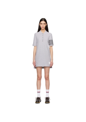 Thom Browne Gray Textured Piqué Polo Minidress