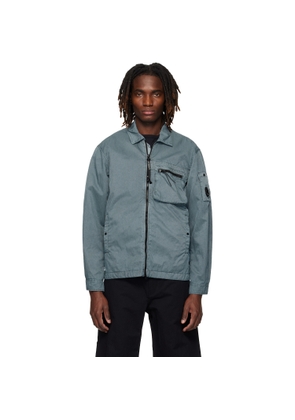 C.P. Company Blue Panama-R Zipped Lens Overshirt
