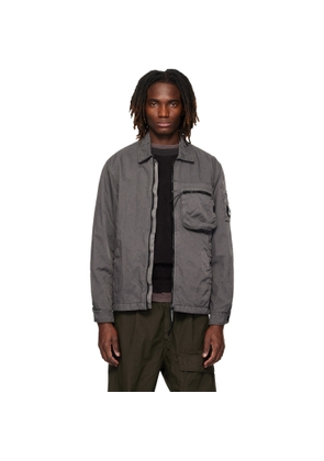 C.P. Company Gray Panama-R Zipped Lens Overshirt