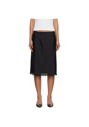 Dunst Black H-Line Laced Midi Skirt