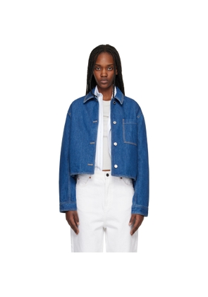 Maison Kitsuné Blue Cropped Denim Jacket