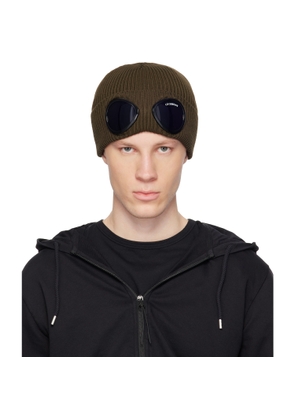 C.P. Company Khaki Cotton Goggle Beanie