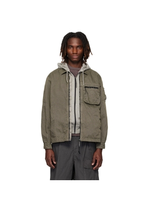C.P. Company Gray Panama-R Zipped Lens Overshirt