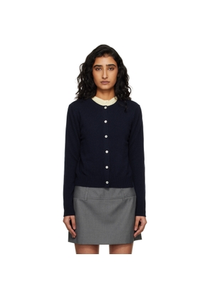 Dunst Navy Essential Crewneck Knit Cardigan