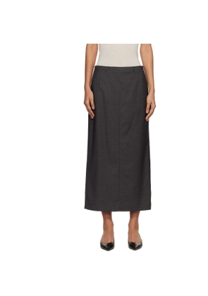 Dunst Gray H-Line Striped Maxi Skirt