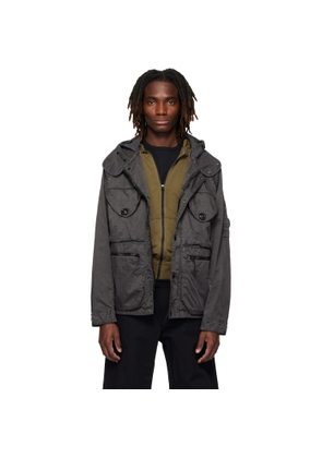 C.P. Company Gray Panama-R Mixed Goggle Jacket