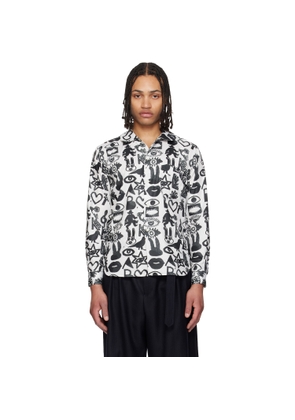 Black Comme des Garçons Black & White Broad Filip Pagowski Print Shirt