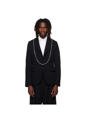 Black Comme des Garçons Black Heavy Kersey Garment Treated Blazer