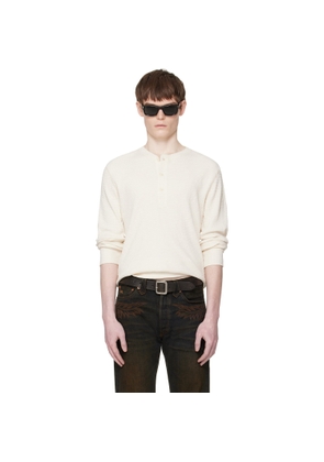 RRL Off-White Waffle-Knit Henley