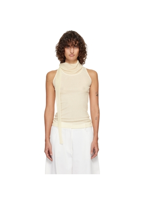 LE17SEPTEMBRE Off-White Scarf Sleeveless Jersey Top
