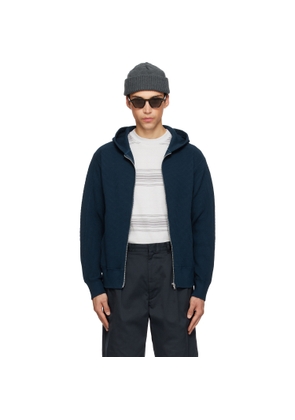 nanamica Navy Zip-Up Thermal Hoodie