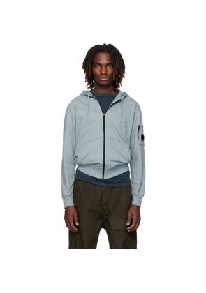 C.P. Company Blue Light Fleece Zip Lens Hoodie