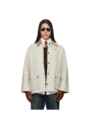 Barbour Off-White Oversized Bedale Casual Jacket