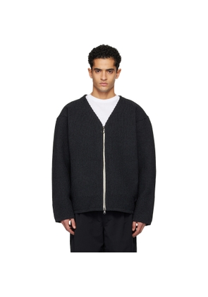 nanamica Black OOAL 5G Zip Cardigan