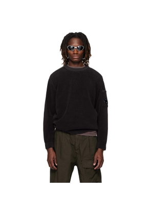 C.P. Company Black Cotton Chenille Lens Sweater