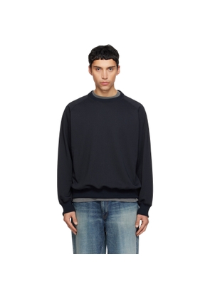 nanamica Black Polyester Pile Crew Neck Sweatshirt