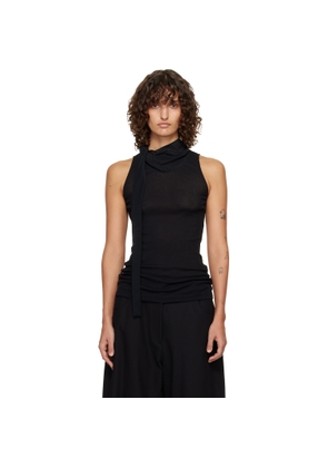 LE17SEPTEMBRE Black Scarf Sleeveless Jersey Top
