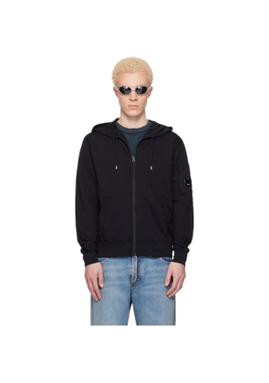 C.P. Company Black Light Fleece Zip Lens Hoodie