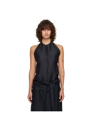 LE17SEPTEMBRE Navy Fluid Halterneck Top