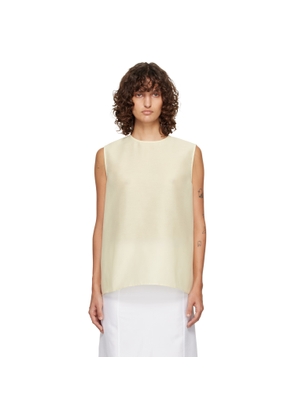 LE17SEPTEMBRE Off-White Boucle Back Button Sleeveless Top
