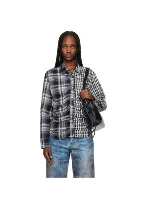 Andersson Bell Black Shirred Check Shirt