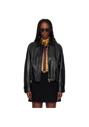 Versace Black Blouson Leather Jacket