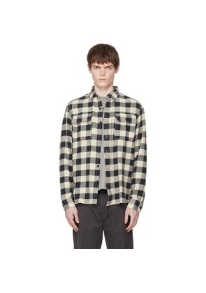 RRL Black & Off-White Buffalo Check Twill Work Shirt