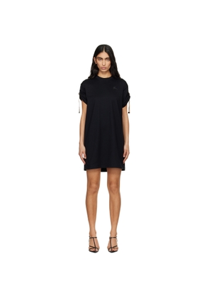 Burberry Black Check Trim Cotton T-shirt Minidress