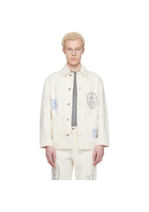 Maison Kitsuné Off-White KURO Edition Handwritten Postcard Denim Work Jacket