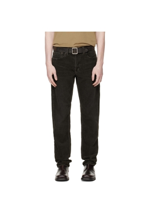 RRL Black Slim Fit Corduroy Trousers