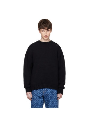 vowels Black Knit Crewneck