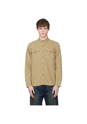 RRL Beige Twill Officer's Work Shirt
