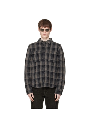 RRL Gray Wool-Cashmere Western Overshirt