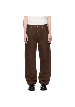 vowels Brown Overdyed Painter Jeans