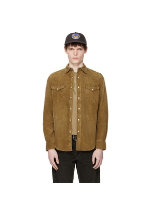 RRL Tan Slim Fit Corduroy Western Shirt