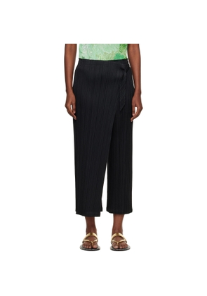 PLEATS PLEASE ISSEY MIYAKE Black Facade Trousers
