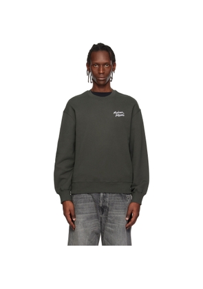 Maison Kitsuné Brown 'Maison Kitsuné' Handwriting Comfort Sweatshirt