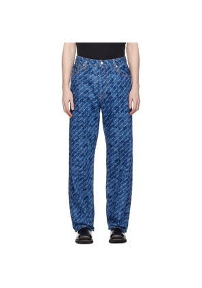 vowels Navy Baggy Denim Jeans